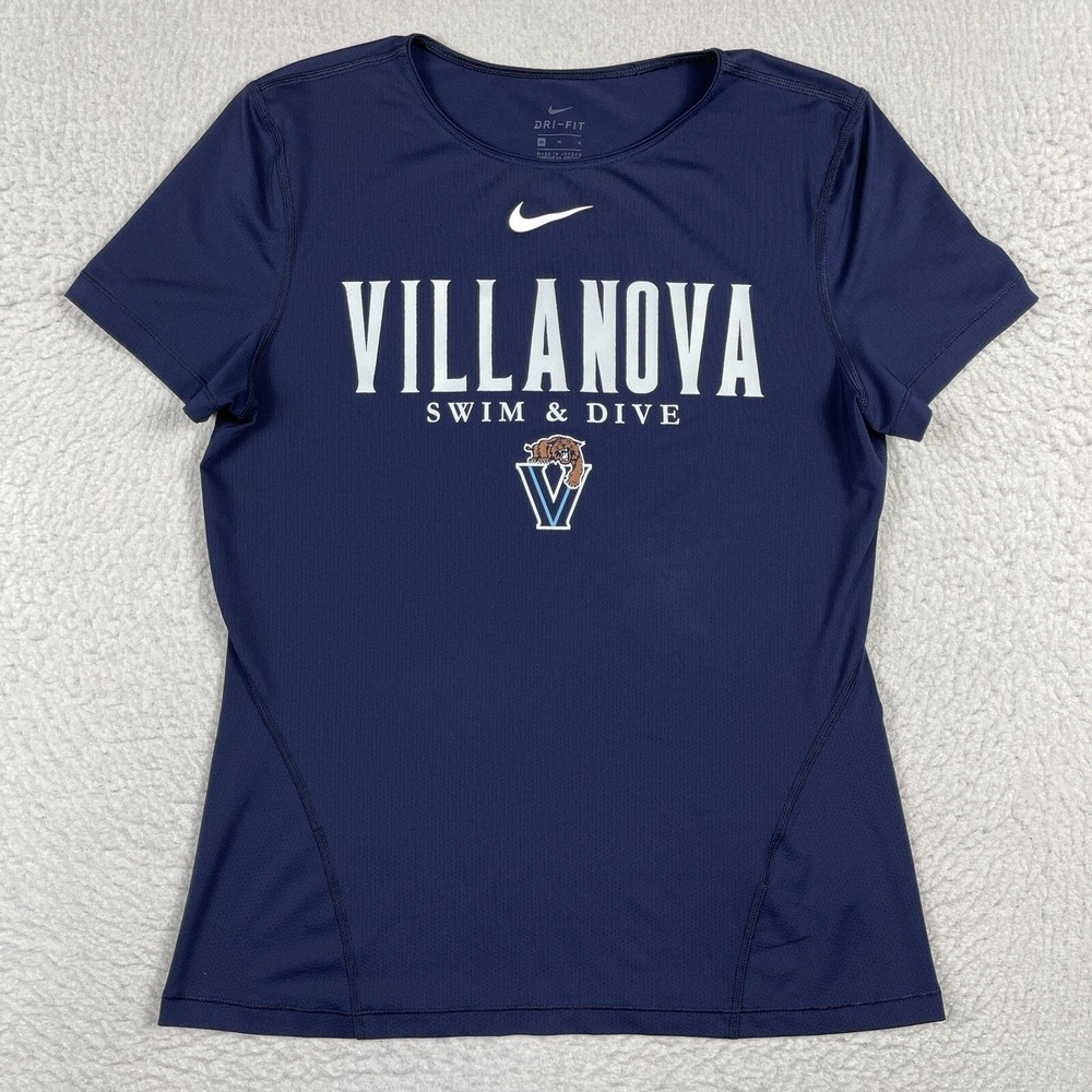 Villanova Wildcats Shirt Womens Medium Nike Swim & Dive Center Swoosh Activewear